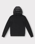 BLACK HOODED CARDIGAN - Aumille