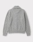 GREY RIBBED CARDIGAN - Aumille