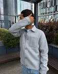 GREY WOOL OVERSHIRT - Aumille
