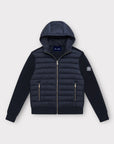 NAVY HOODED CARDIGAN - Aumille