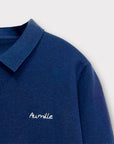NAVY LONGSLEEVE POLO - Aumille