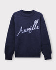NAVY MOHAIR KNITWEAR - Aumille