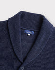 NAVY RIBBED CARDIGAN - Aumille