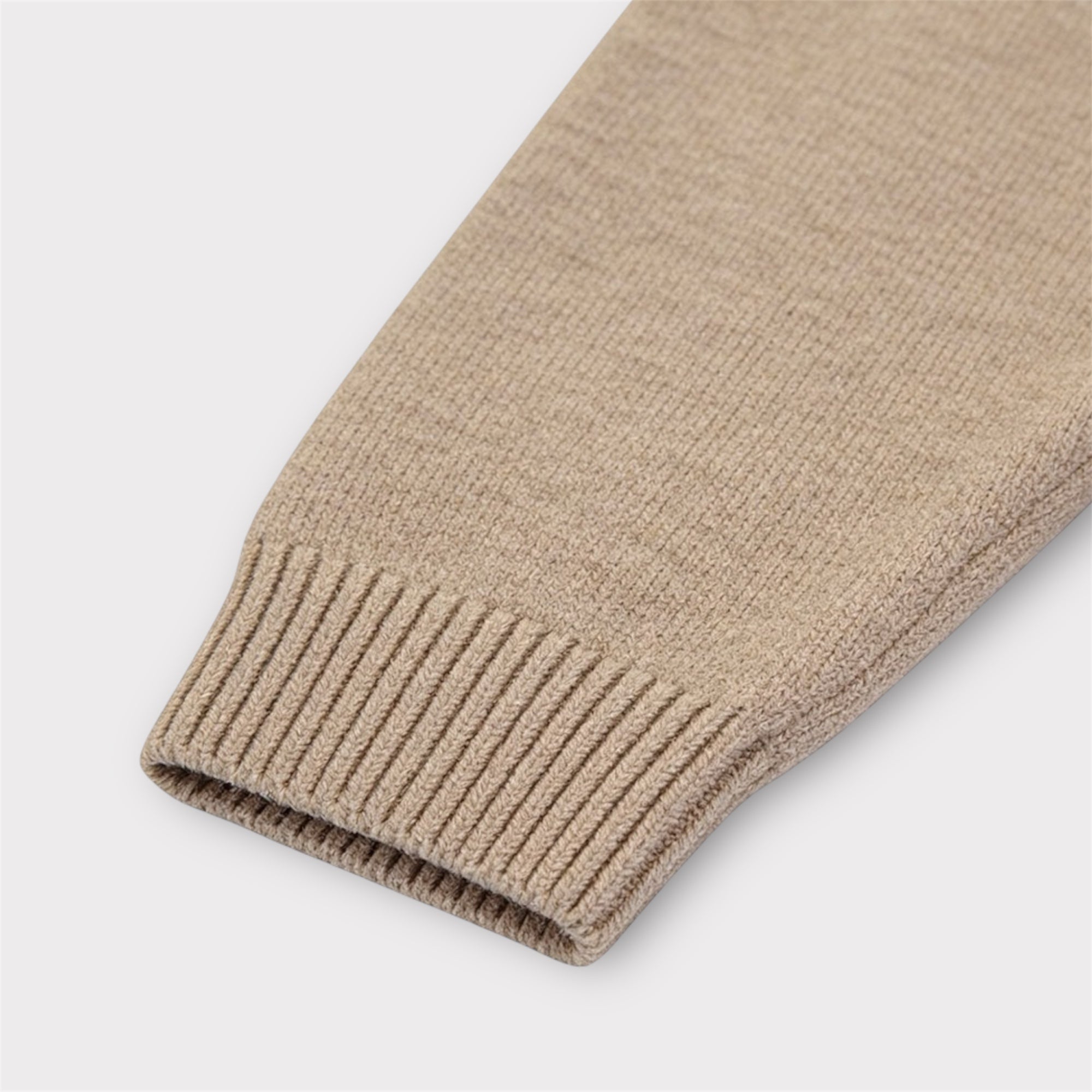 BEIGE BUTTON CARDIGAN - Aumille