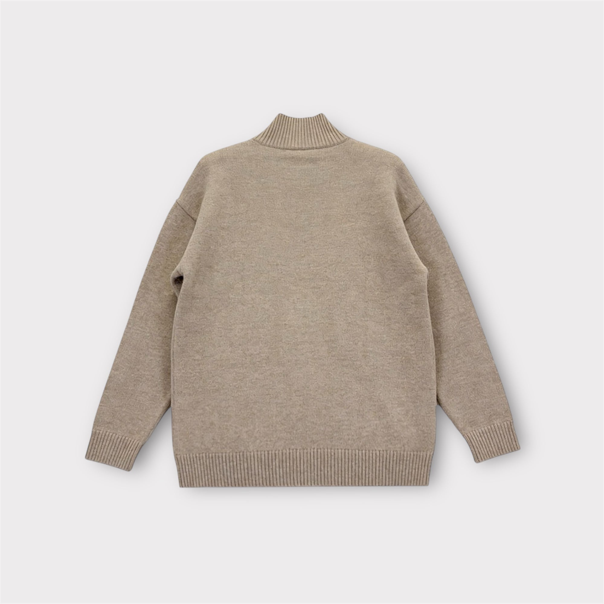 BEIGE BUTTON CARDIGAN - Aumille