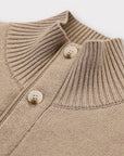 BEIGE BUTTON CARDIGAN - Aumille
