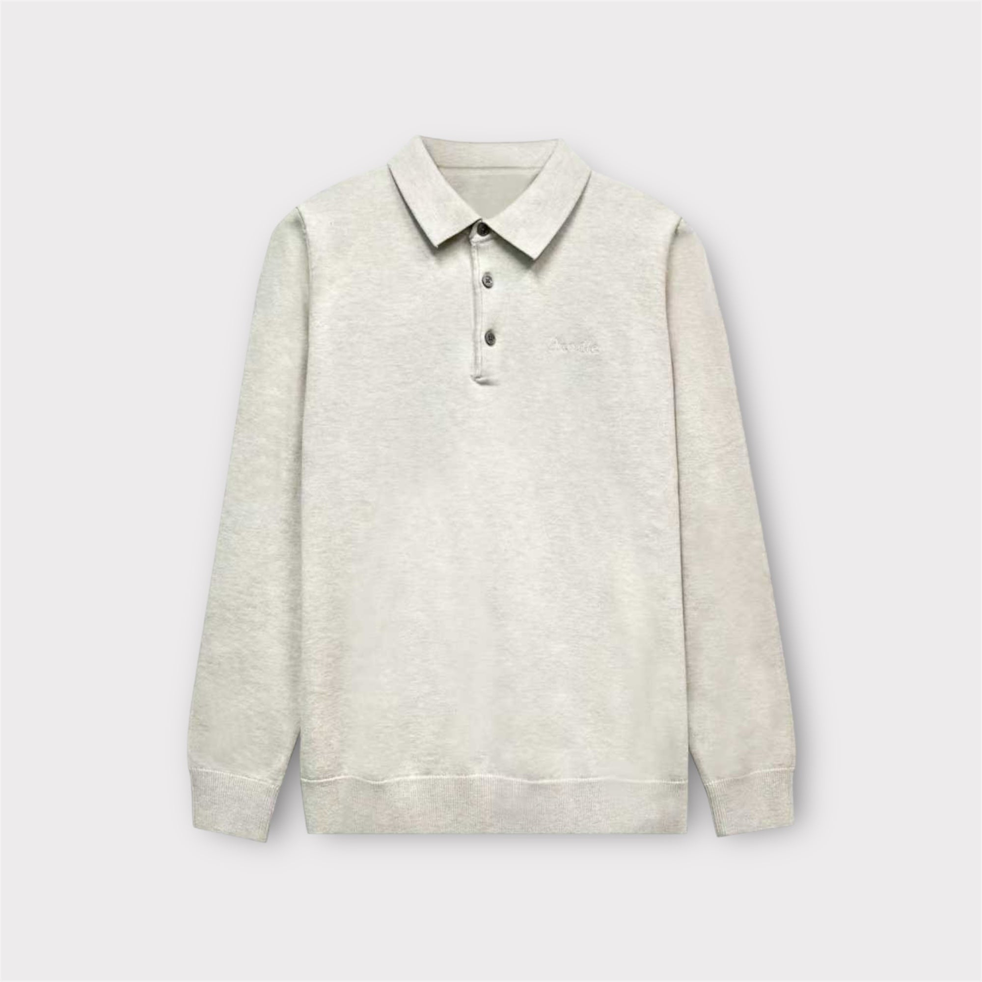 BEIGE LONGSLEEVE POLO - Aumille