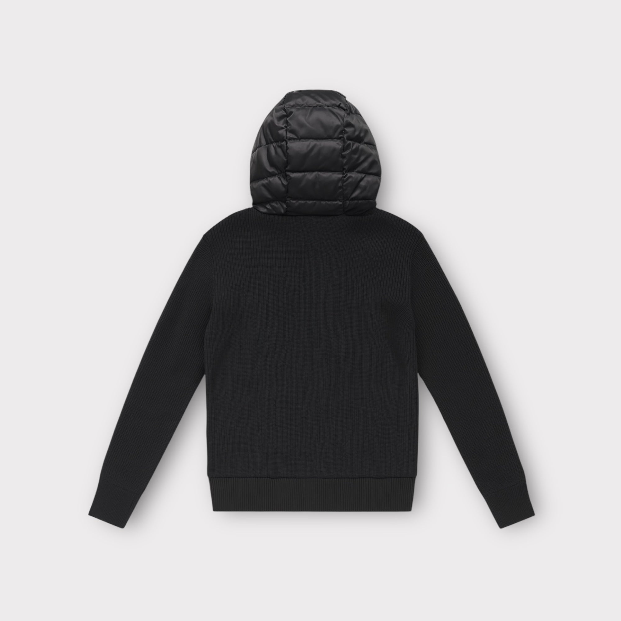 BLACK HOODED CARDIGAN - Aumille