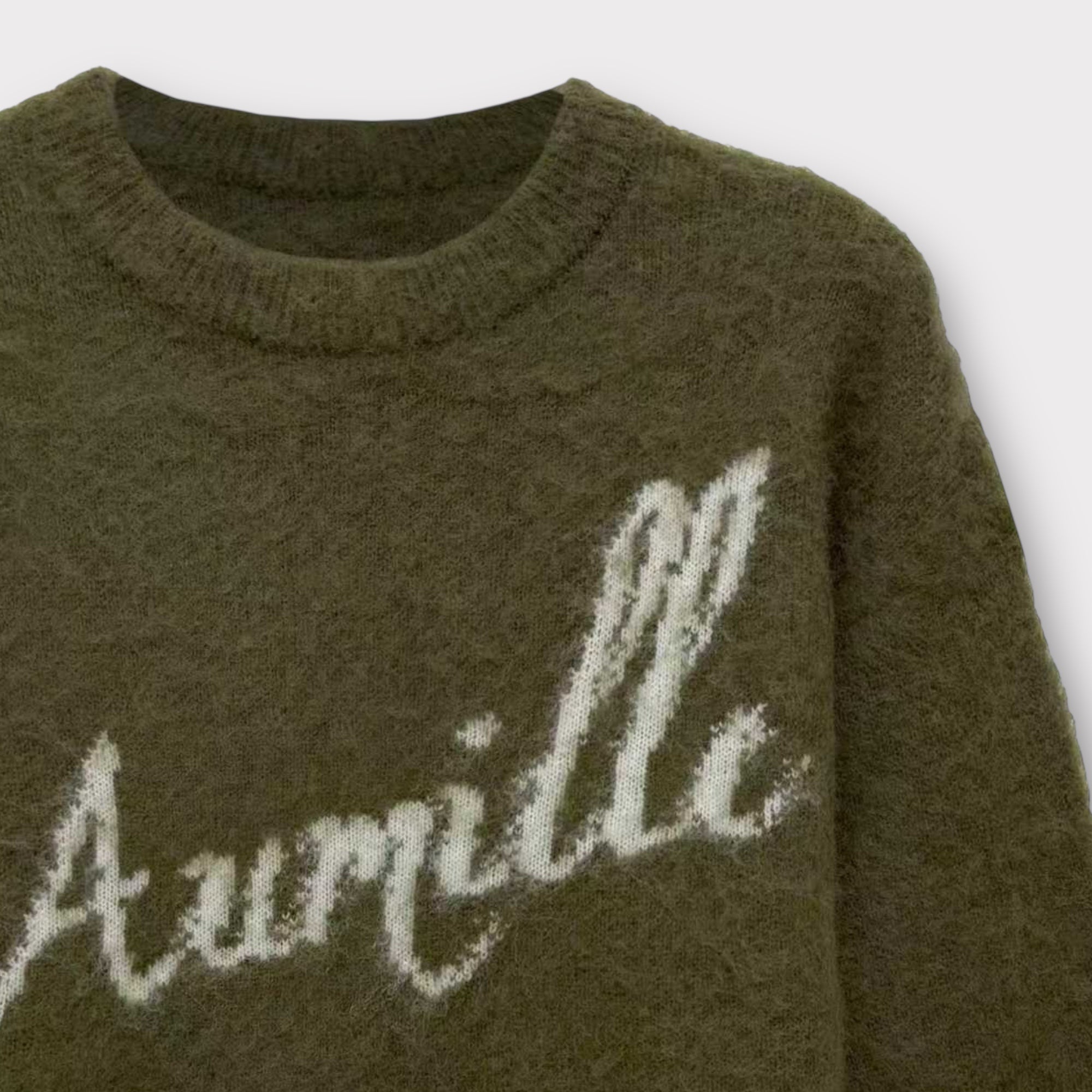 GREEN MOHAIR KNITWEAR - Aumille