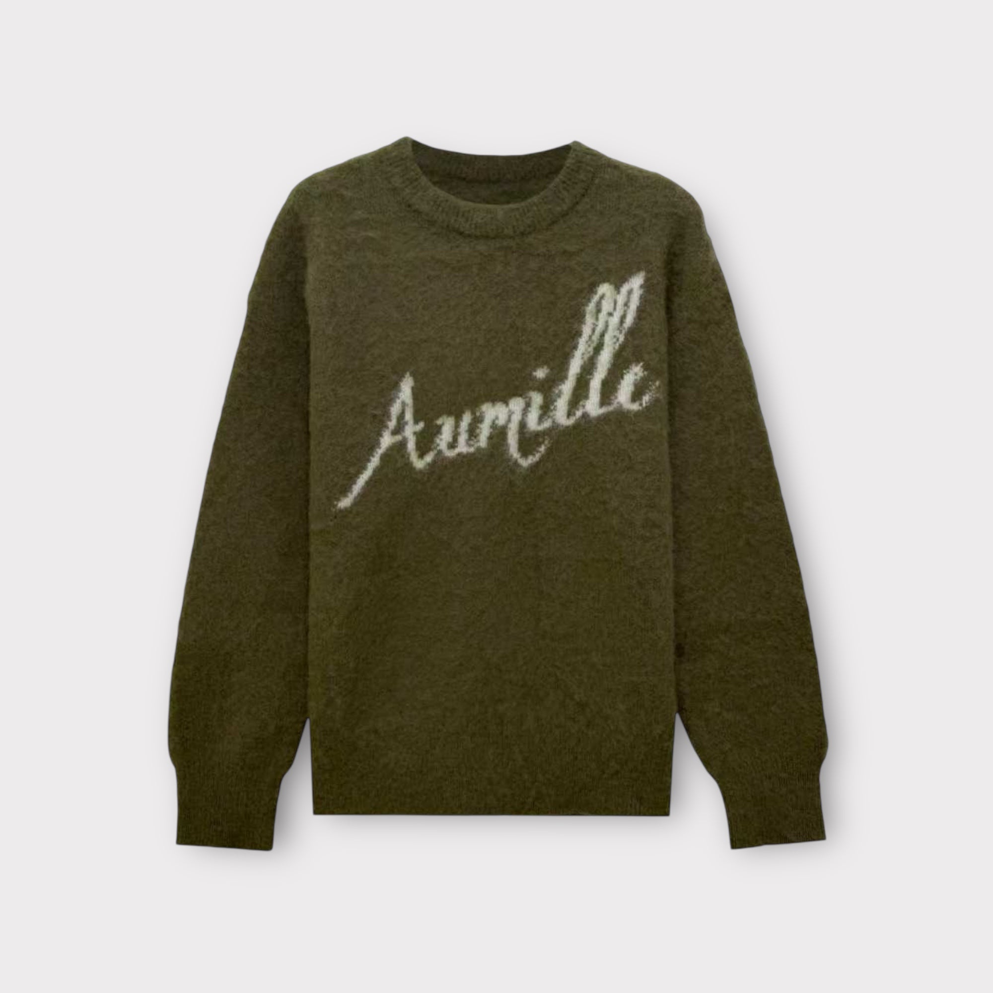 GREEN MOHAIR KNITWEAR - Aumille