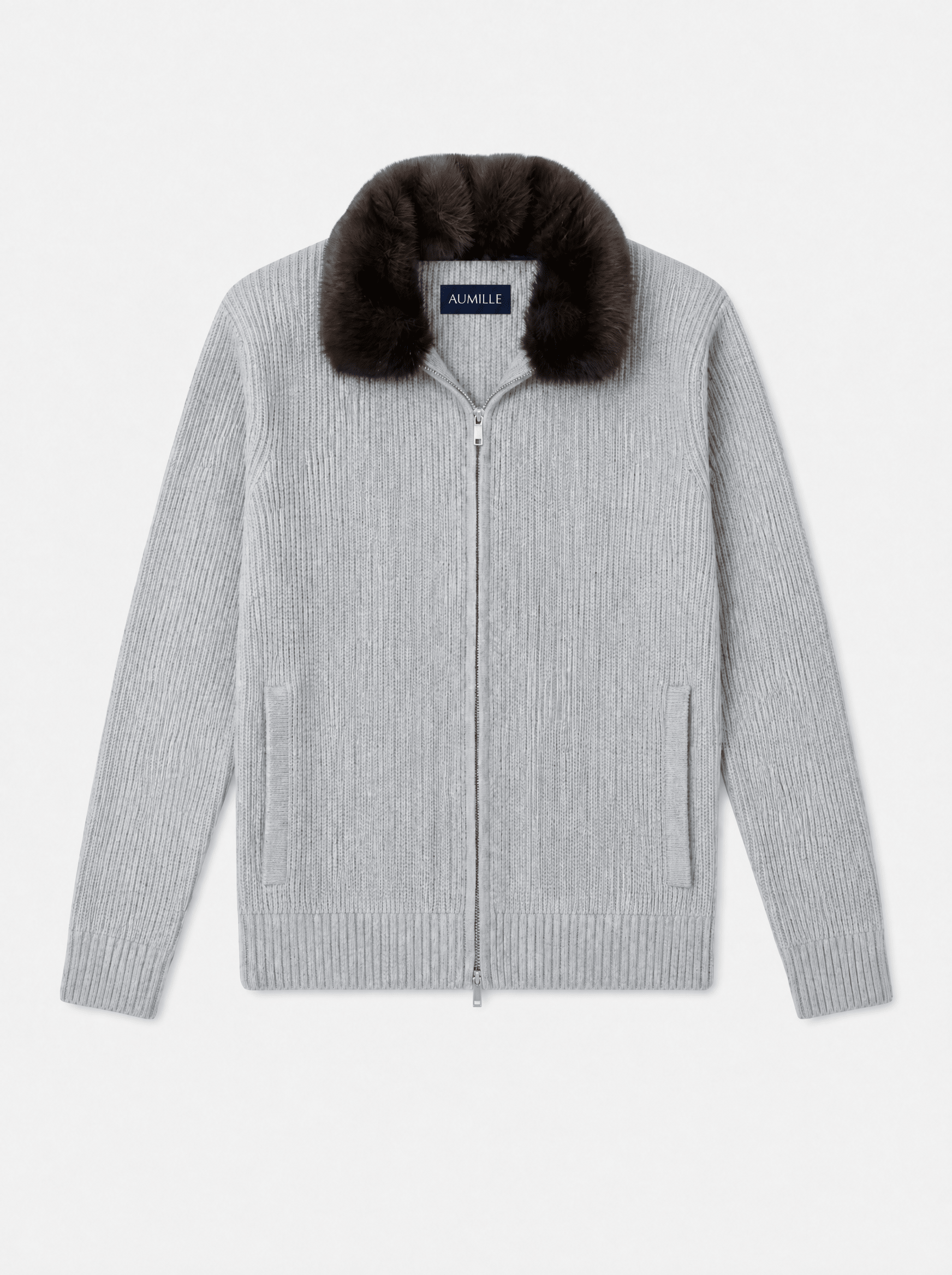 GREY FUR ZIP - UP - Aumille
