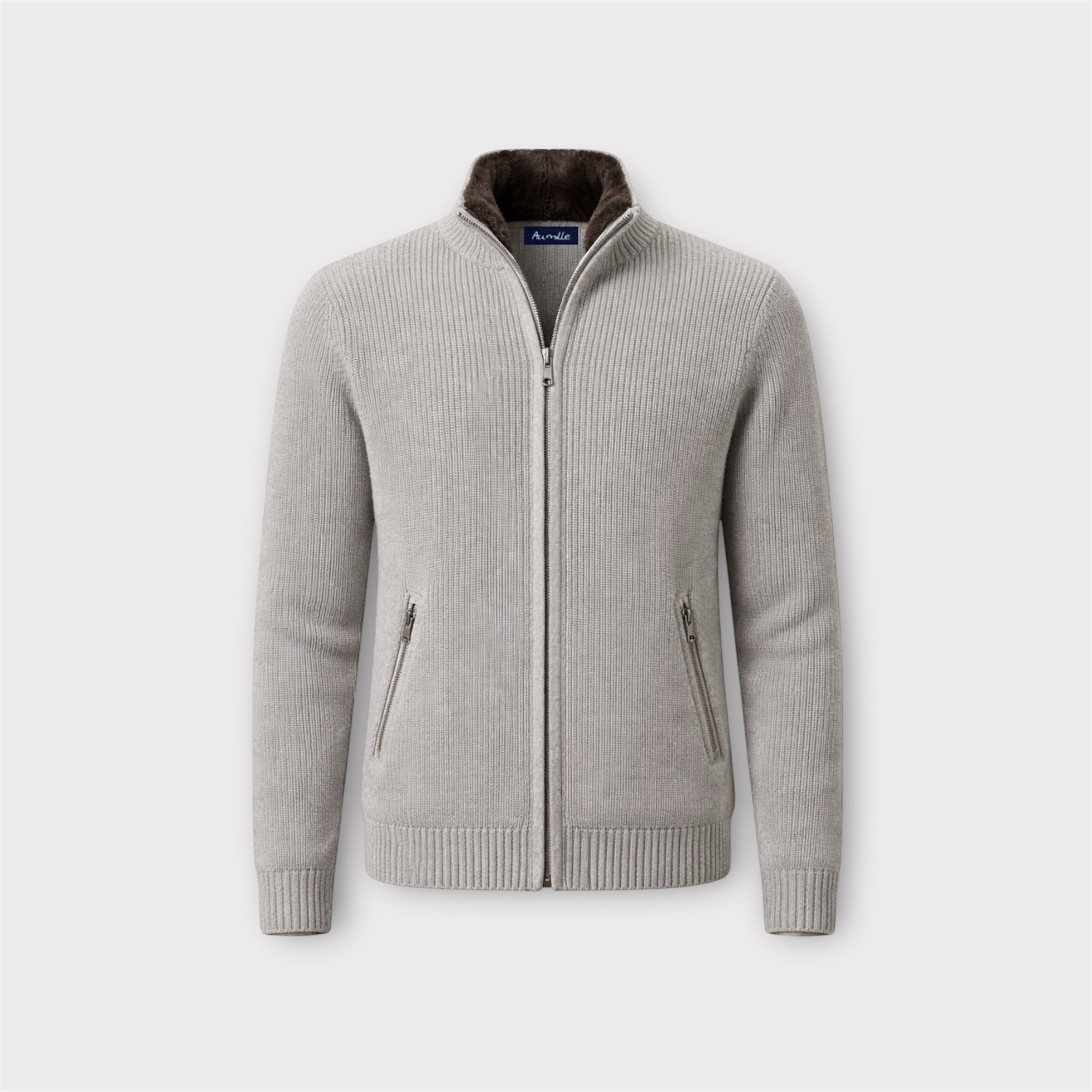 GREY FUR ZIP - UP - Aumille