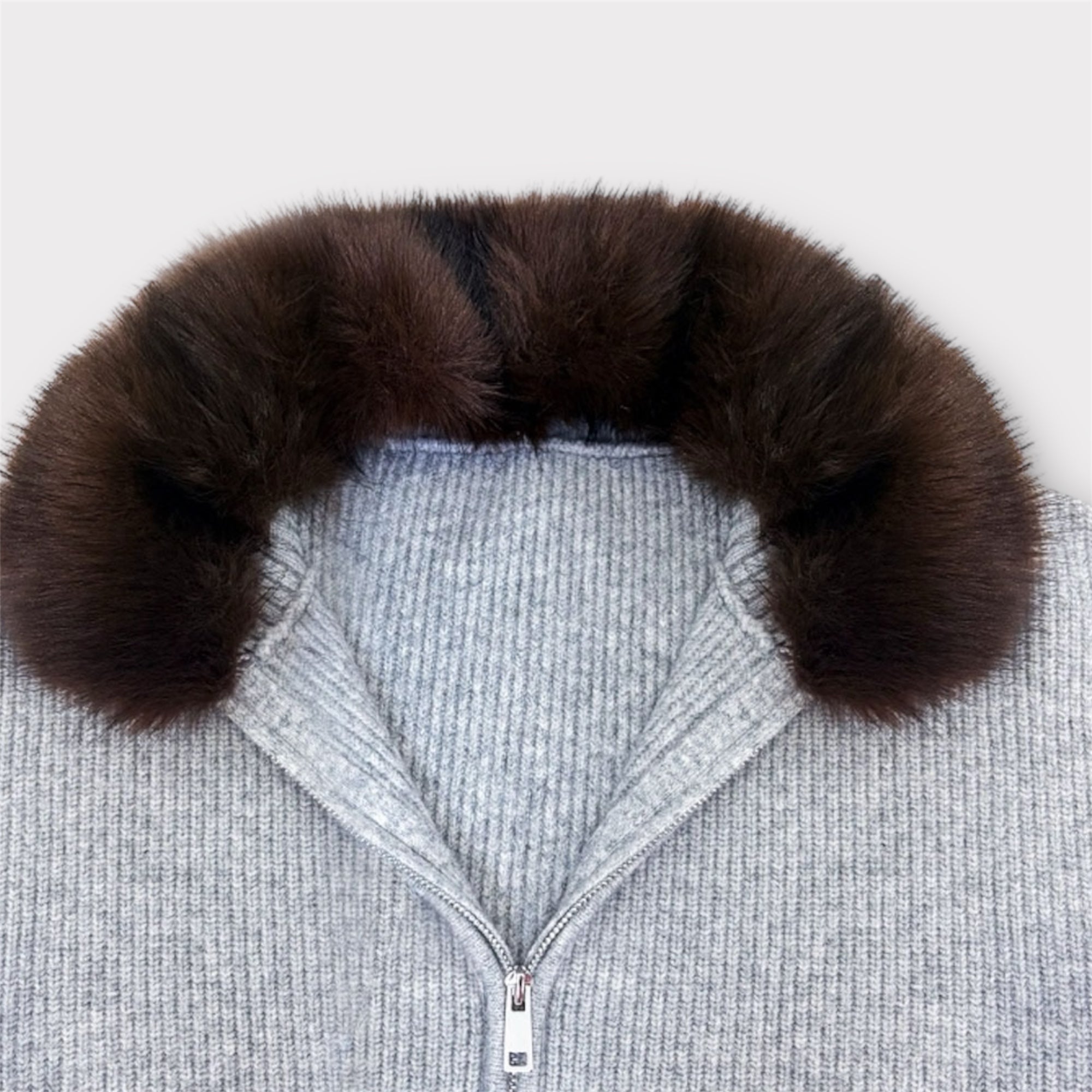 GREY FUR ZIP - UP - Aumille