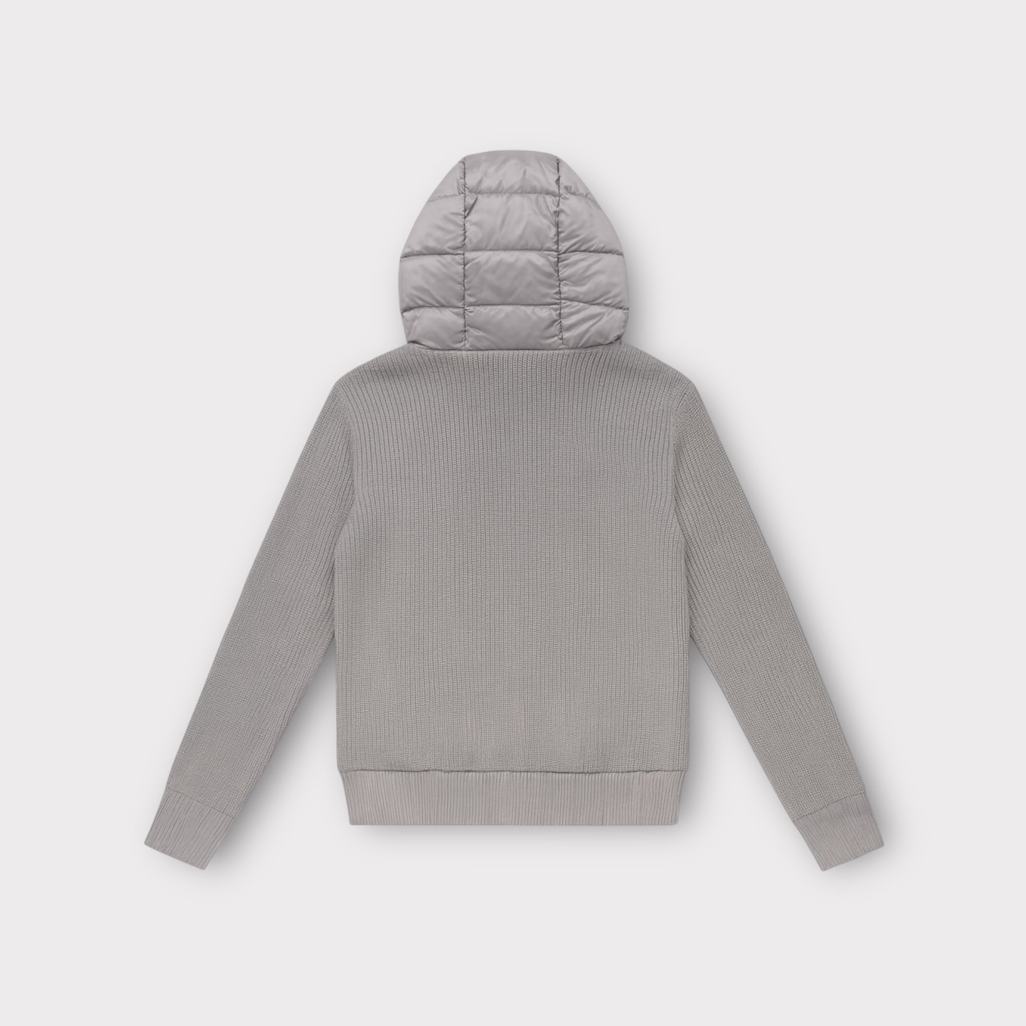 GREY HOODED CARDIGAN - Aumille