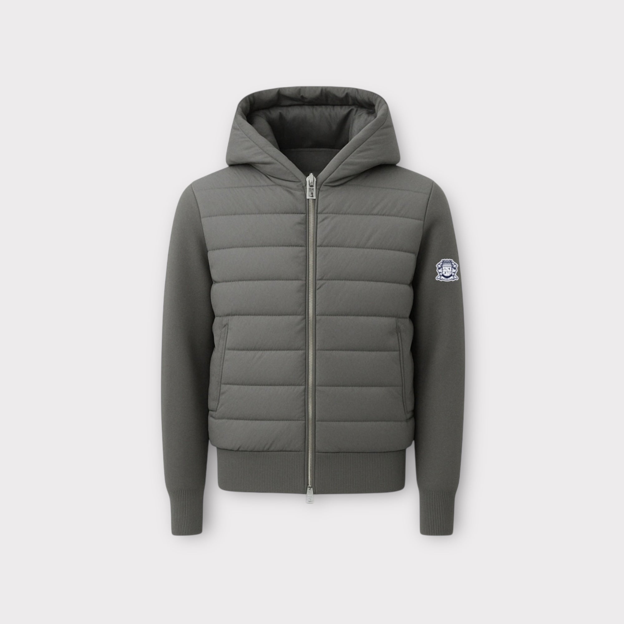 GREY HOODED CARDIGAN - Aumille