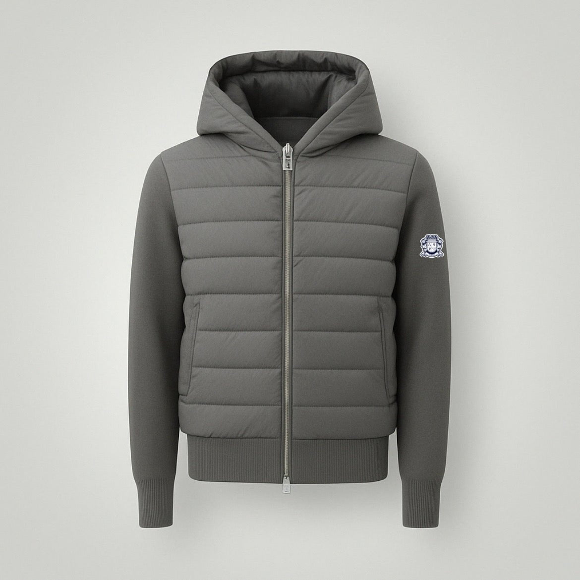 GREY HOODED CARDIGAN - Aumille