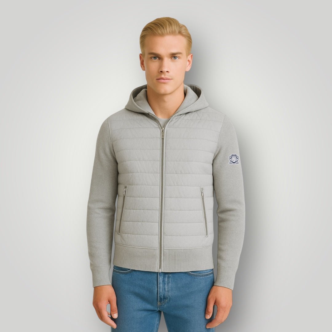 GREY HOODED CARDIGAN - Aumille