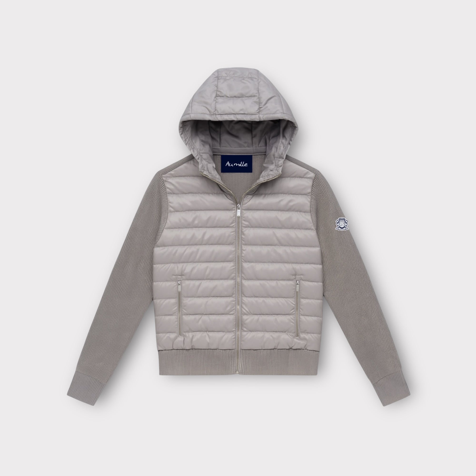 GREY HOODED CARDIGAN - Aumille