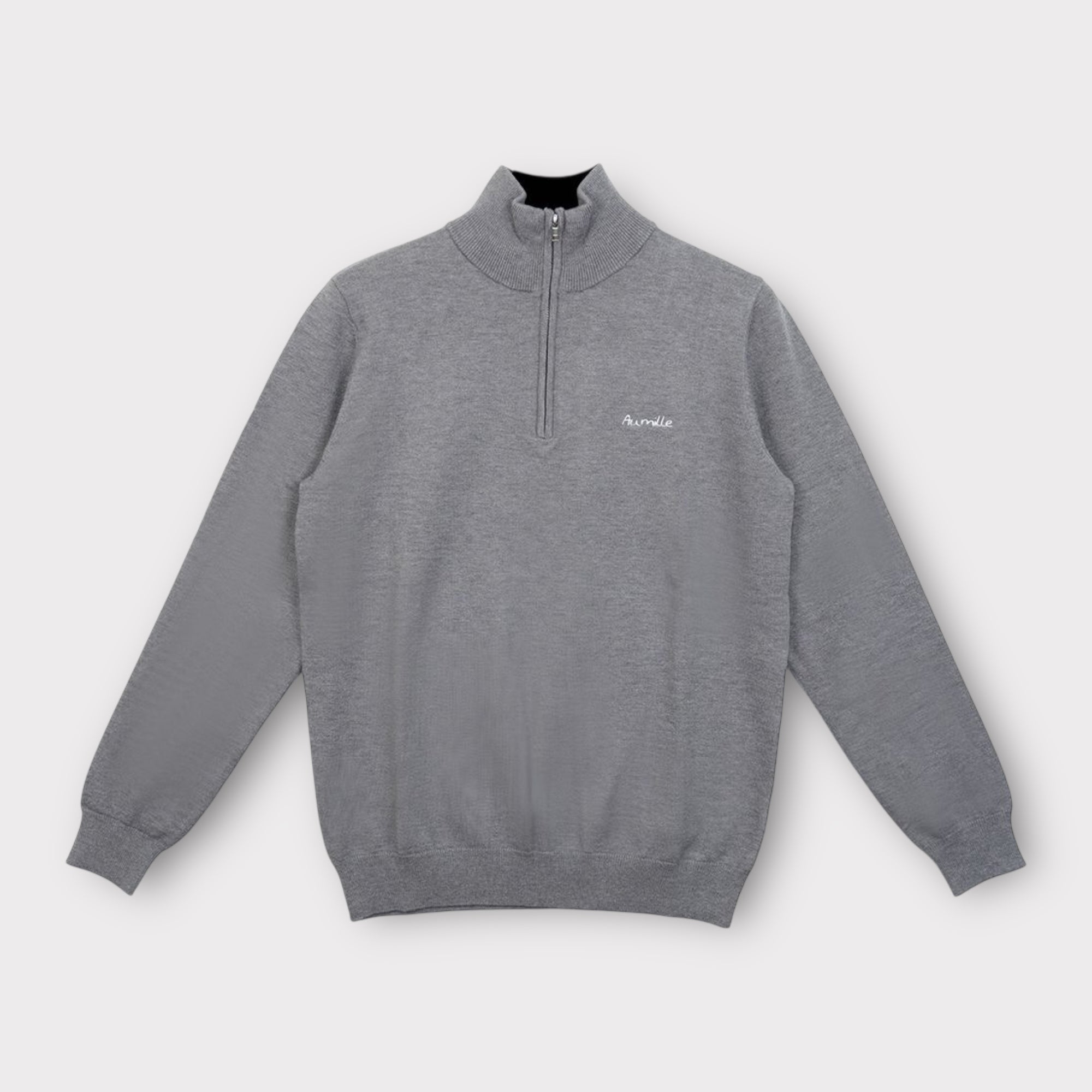 GREY QUARTER ZIP - Aumille