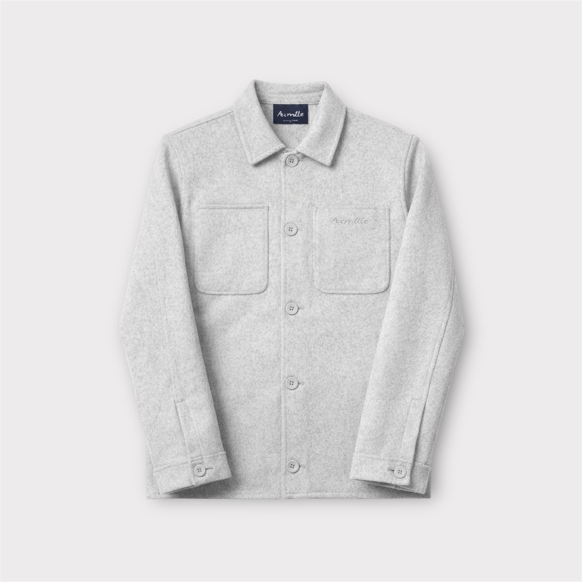 GREY WOOL OVERSHIRT - Aumille