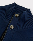 NAVY BUTTON CARDIGAN - Aumille