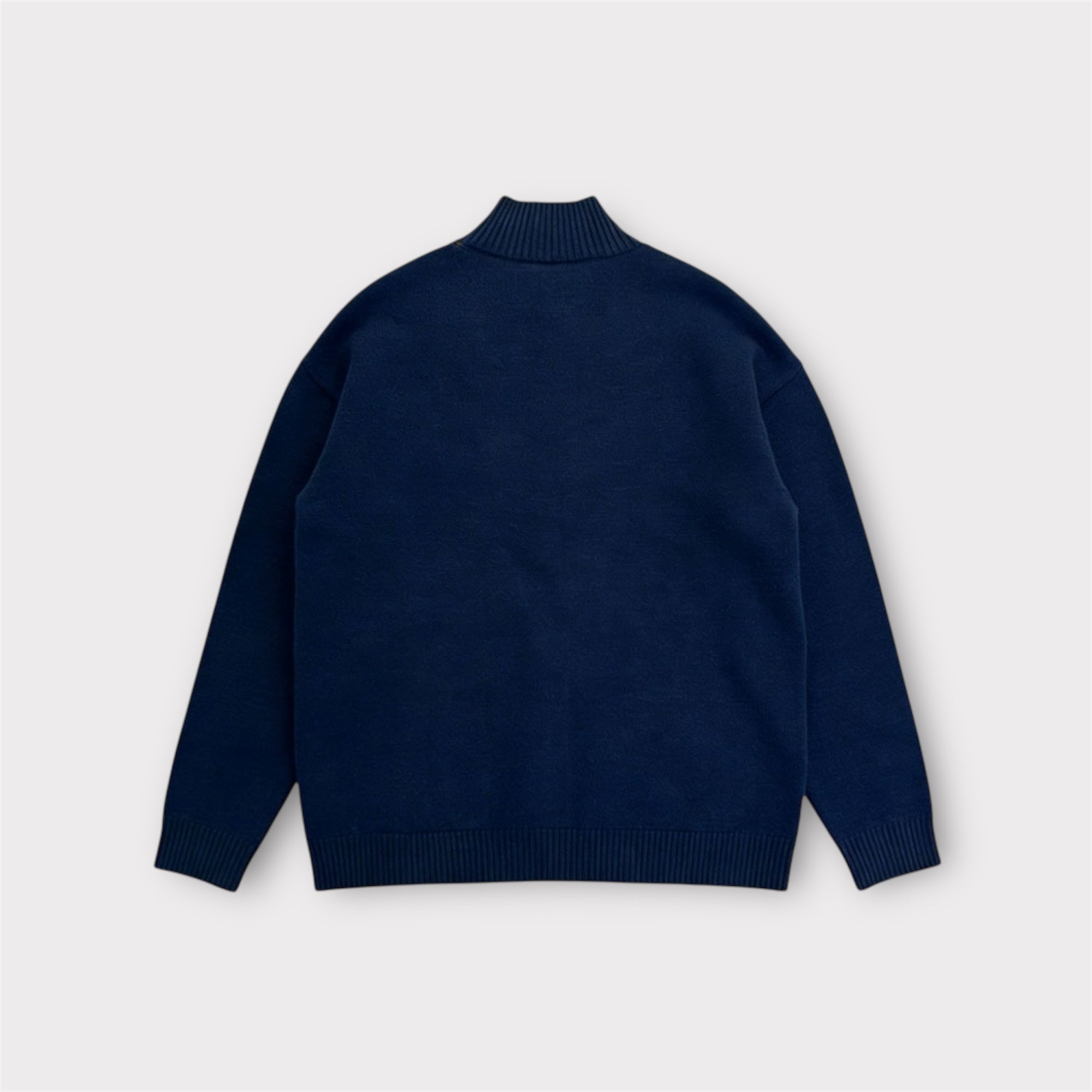 NAVY BUTTON CARDIGAN - Aumille