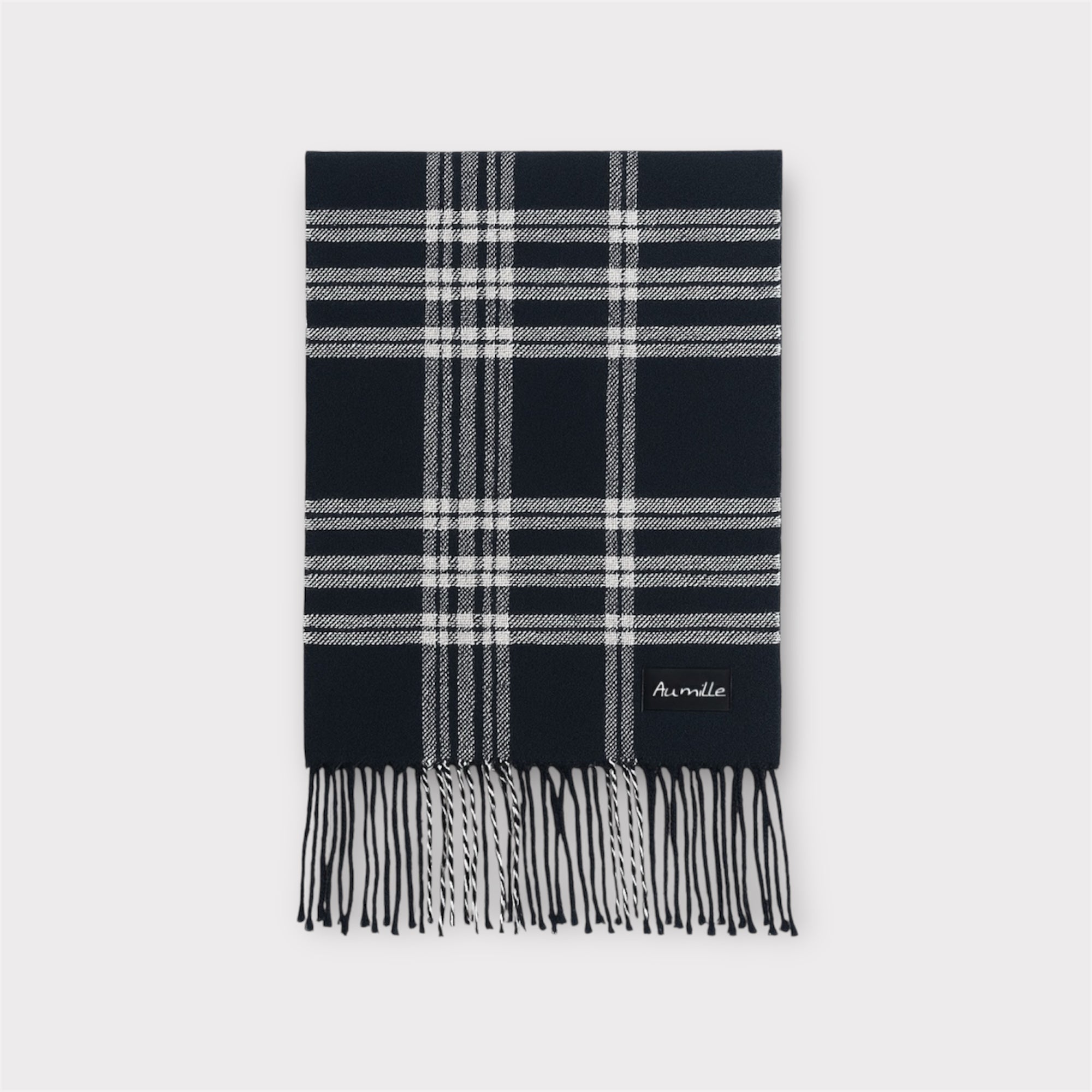NAVY FLANNEL SCARF - Aumille