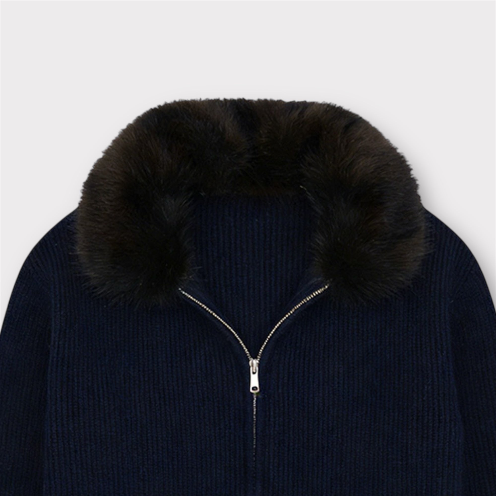 NAVY FUR ZIP - UP - Aumille