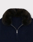NAVY FUR ZIP - UP - Aumille