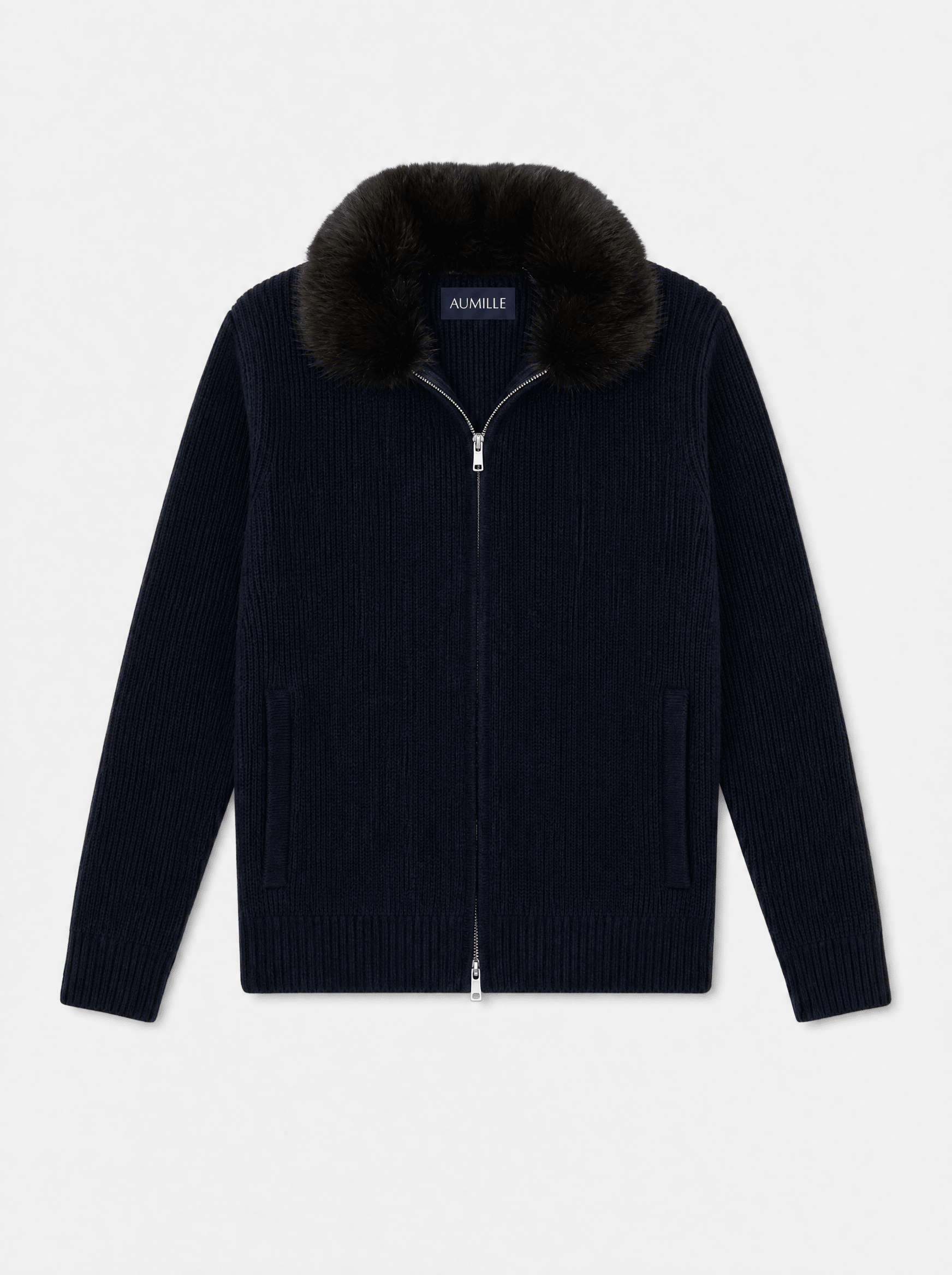 NAVY FUR ZIP - UP - Aumille