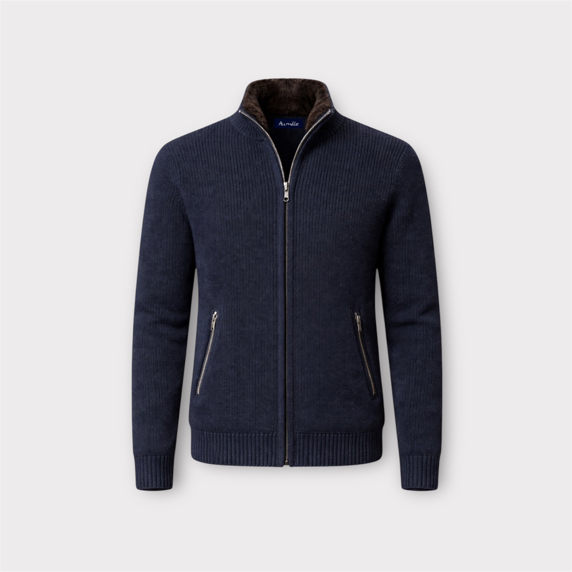 NAVY FUR ZIP - UP - Aumille