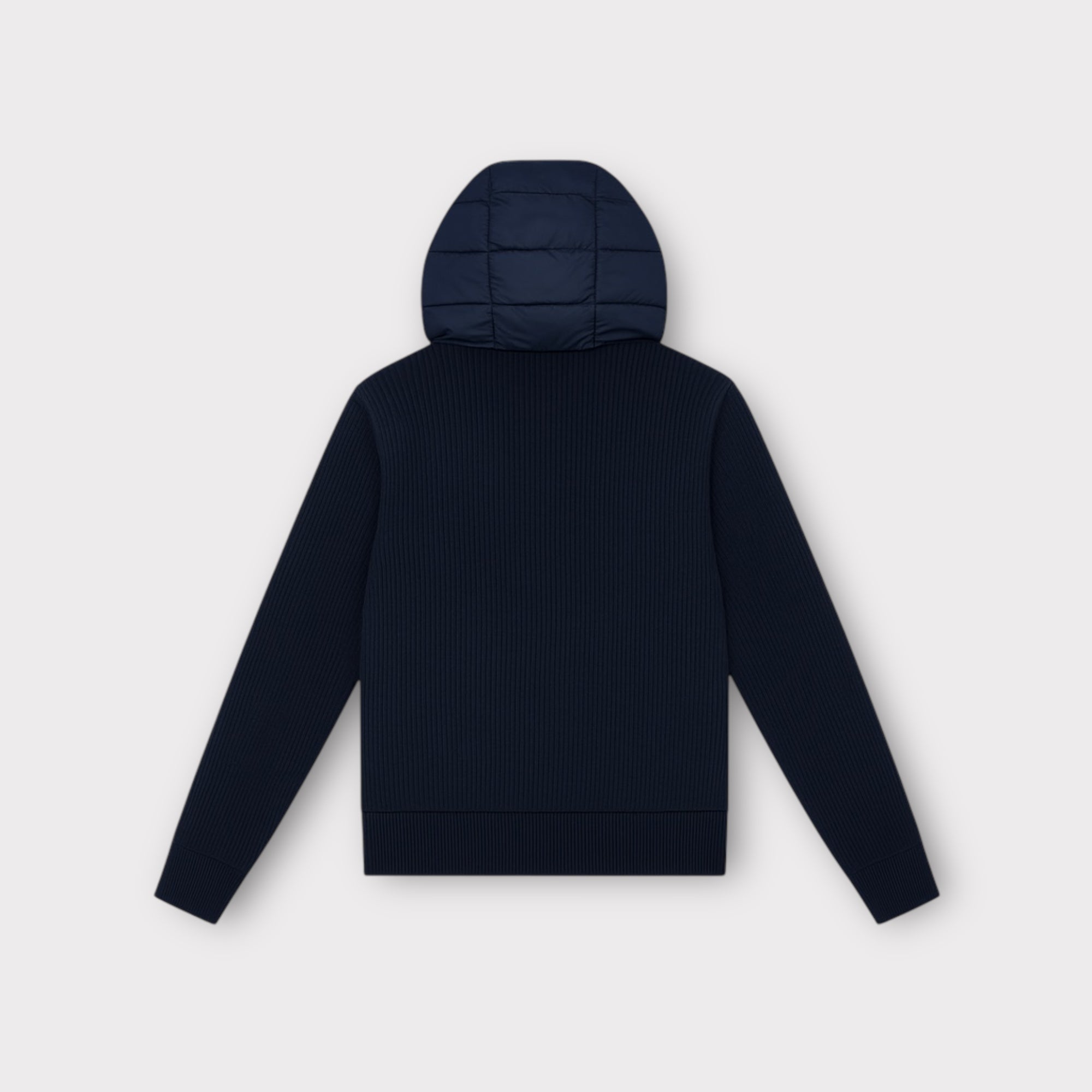 NAVY HOODED CARDIGAN - Aumille