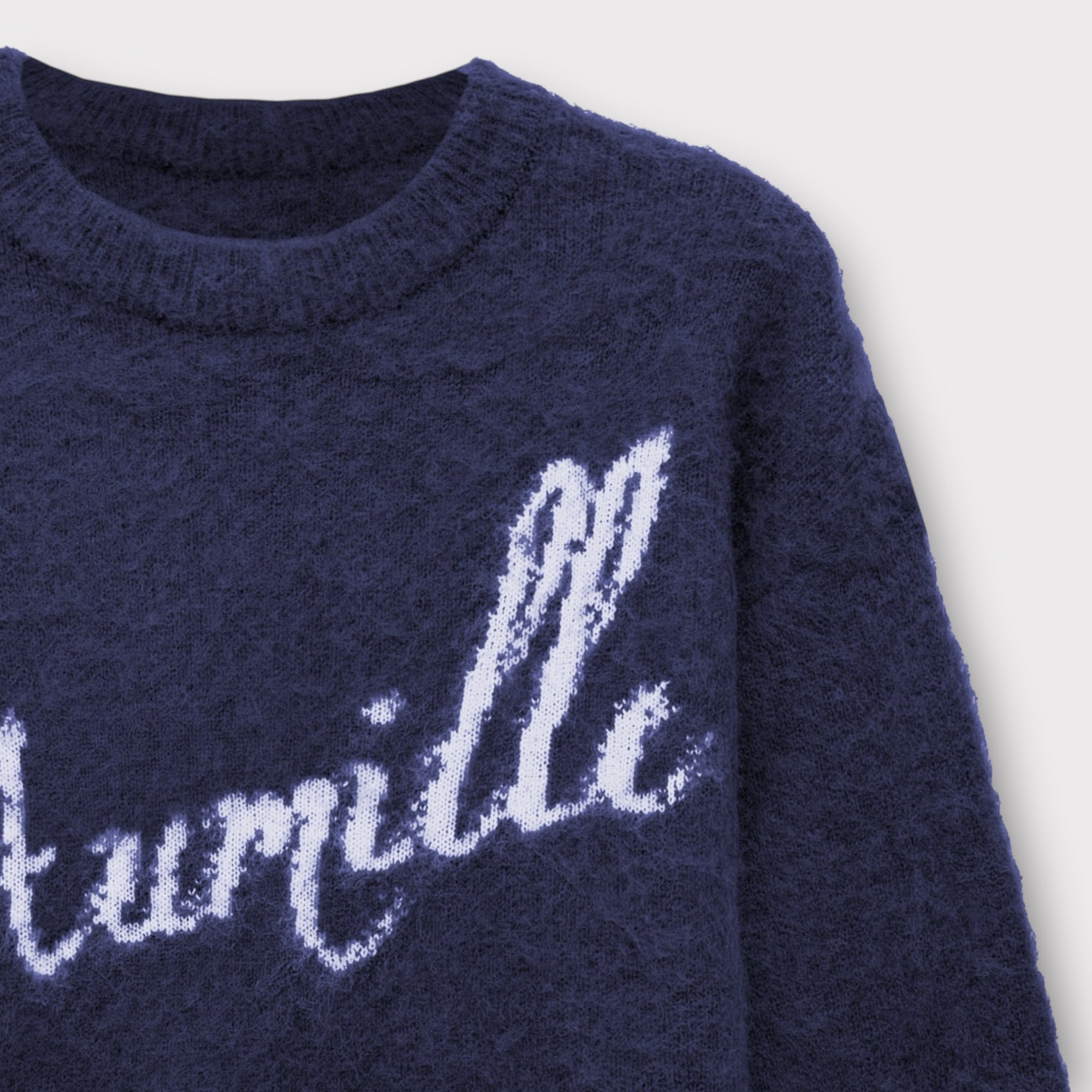 NAVY MOHAIR KNITWEAR - Aumille