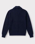 NAVY RIBBED CARDIGAN - Aumille